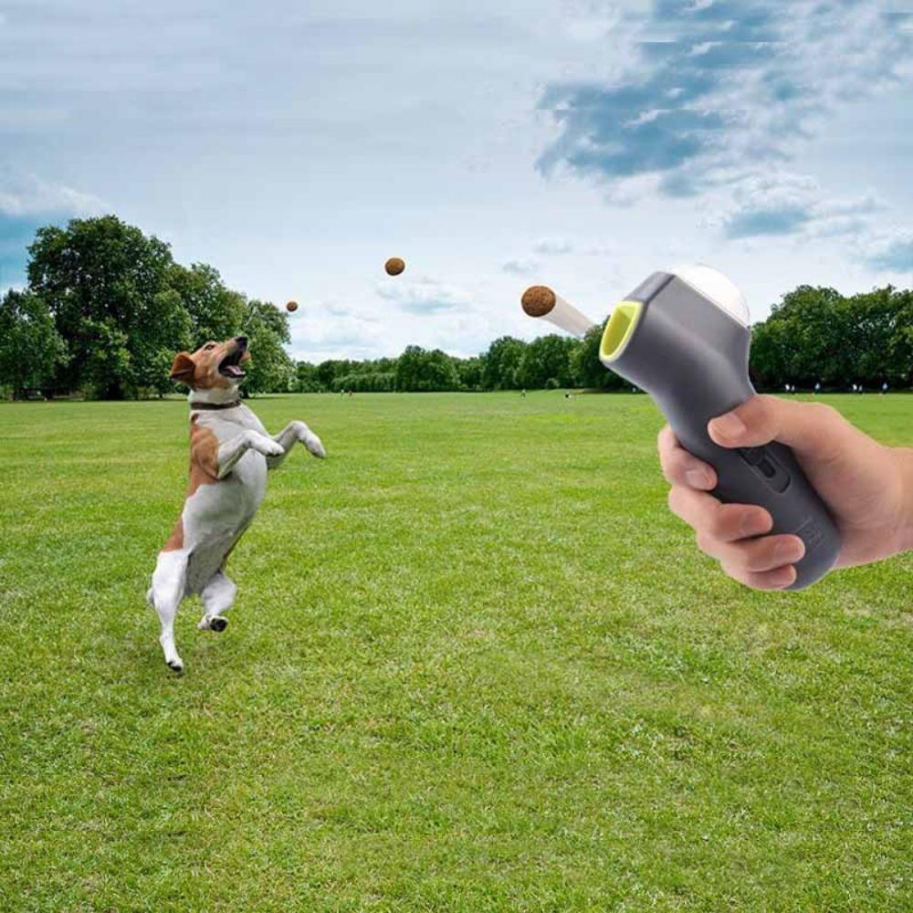 [Elegan] Pet Treat Launcher Portable 1PC Outdoor Grey Untuk Latihan Pembuang Makanan Hewan Peliharaan