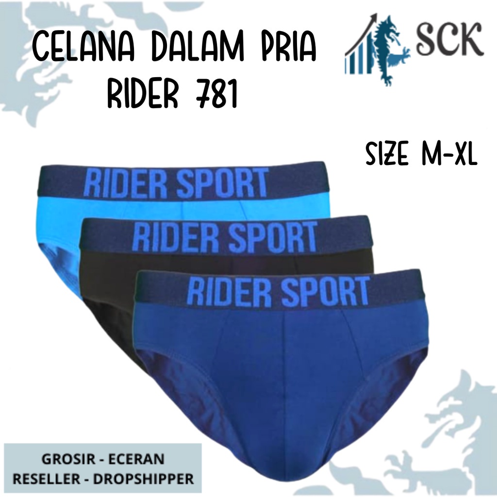 [ISI 3] CD Pria RIDER 781 Sport Brief Aneka Warna - sckmenwear GROSIR