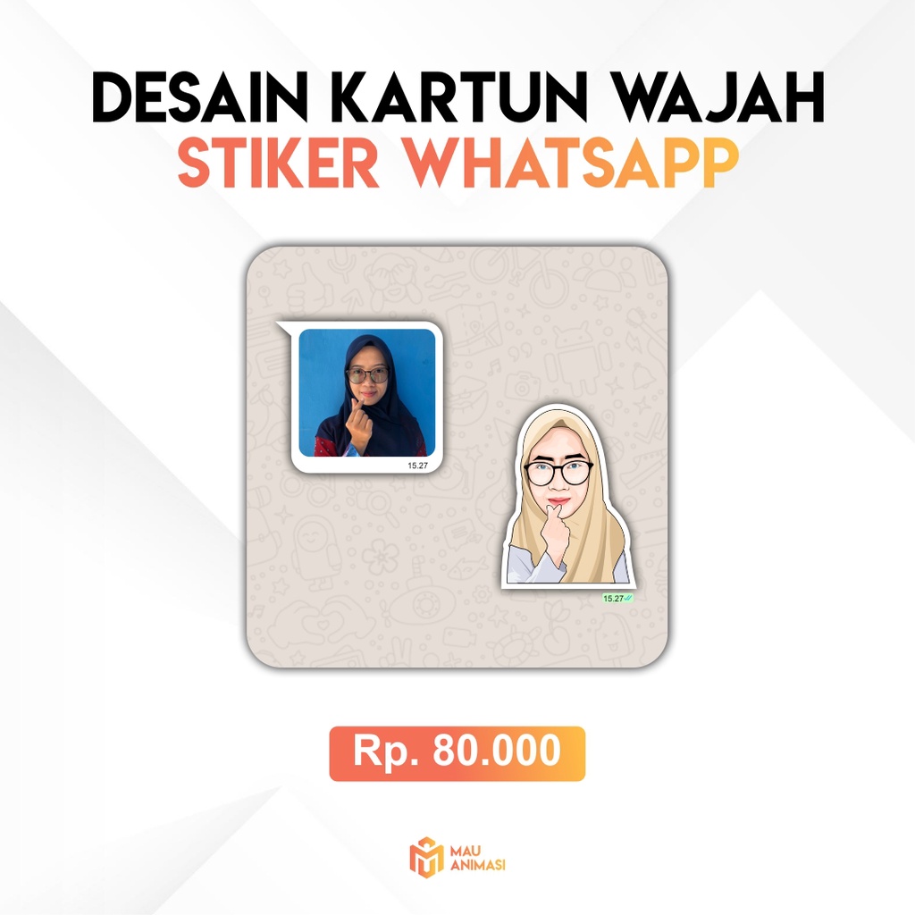 Jasa desain kartun wajah stiker whatsapp