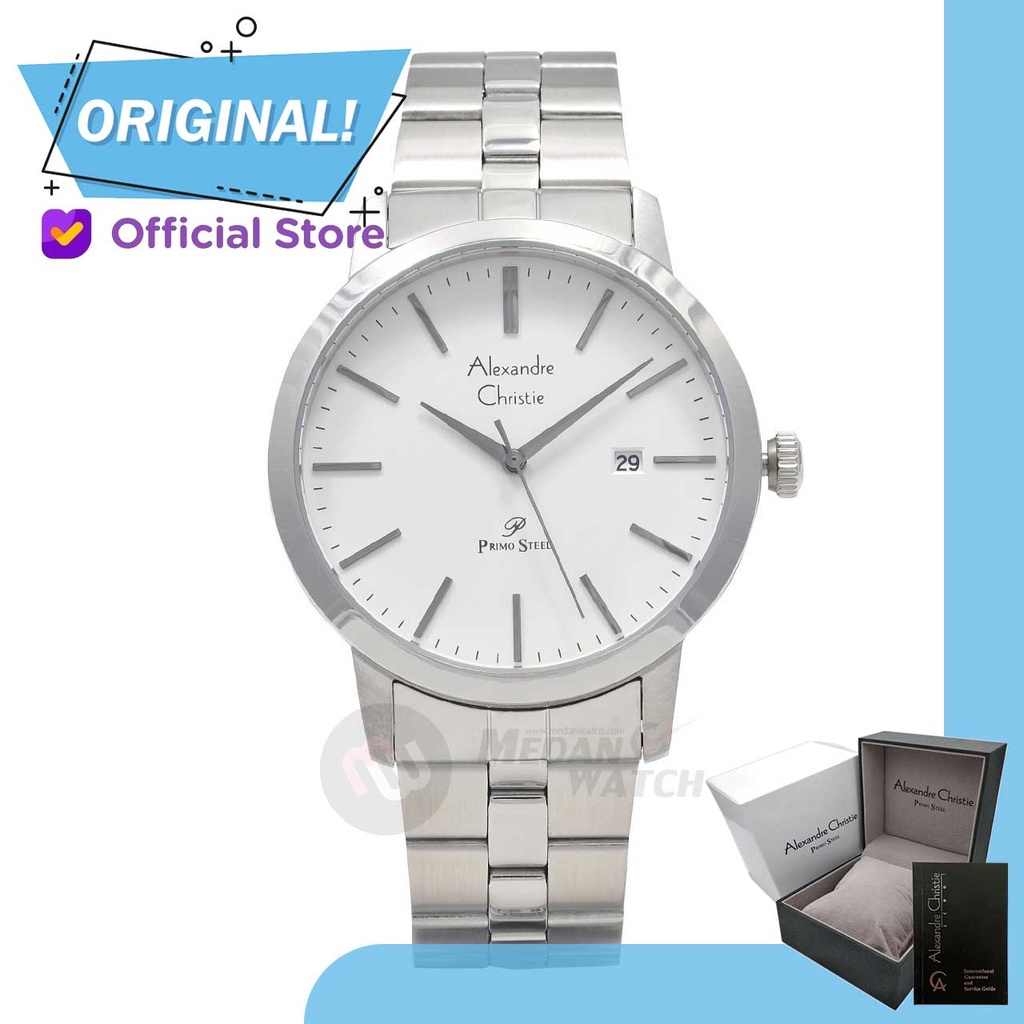 Jam Tangan Pria Analog Alexandre Christie 1007MD AC1007 AC 1007 MD 1007 MDBSSSL Original Garansi Res