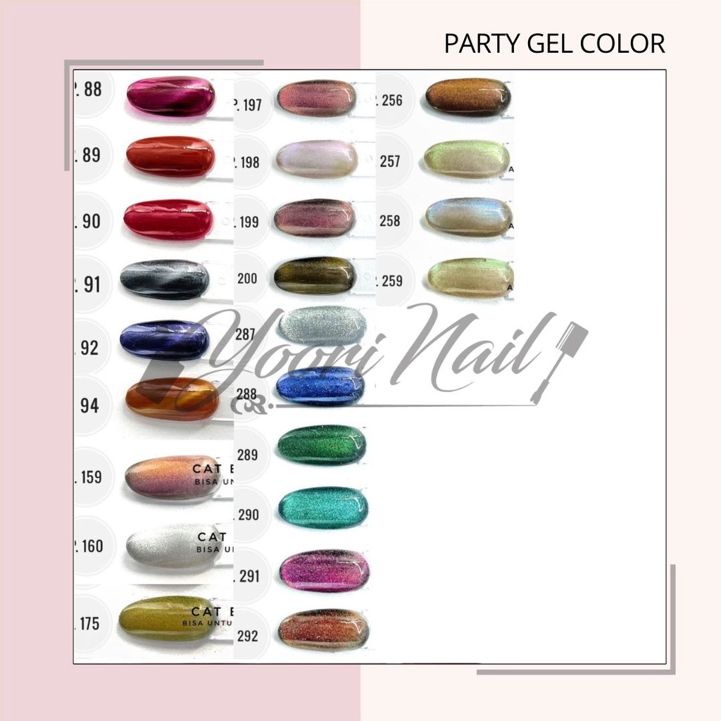 PARTY kutek gel halal cat eye series cateye series colornail polish 15ml gel party cat eye