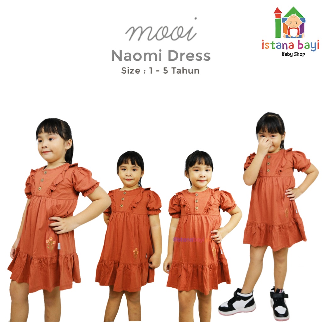 Mooi Dress Anak Perempuan Naomi Dress / Dress Anak 1-5 Tahun
