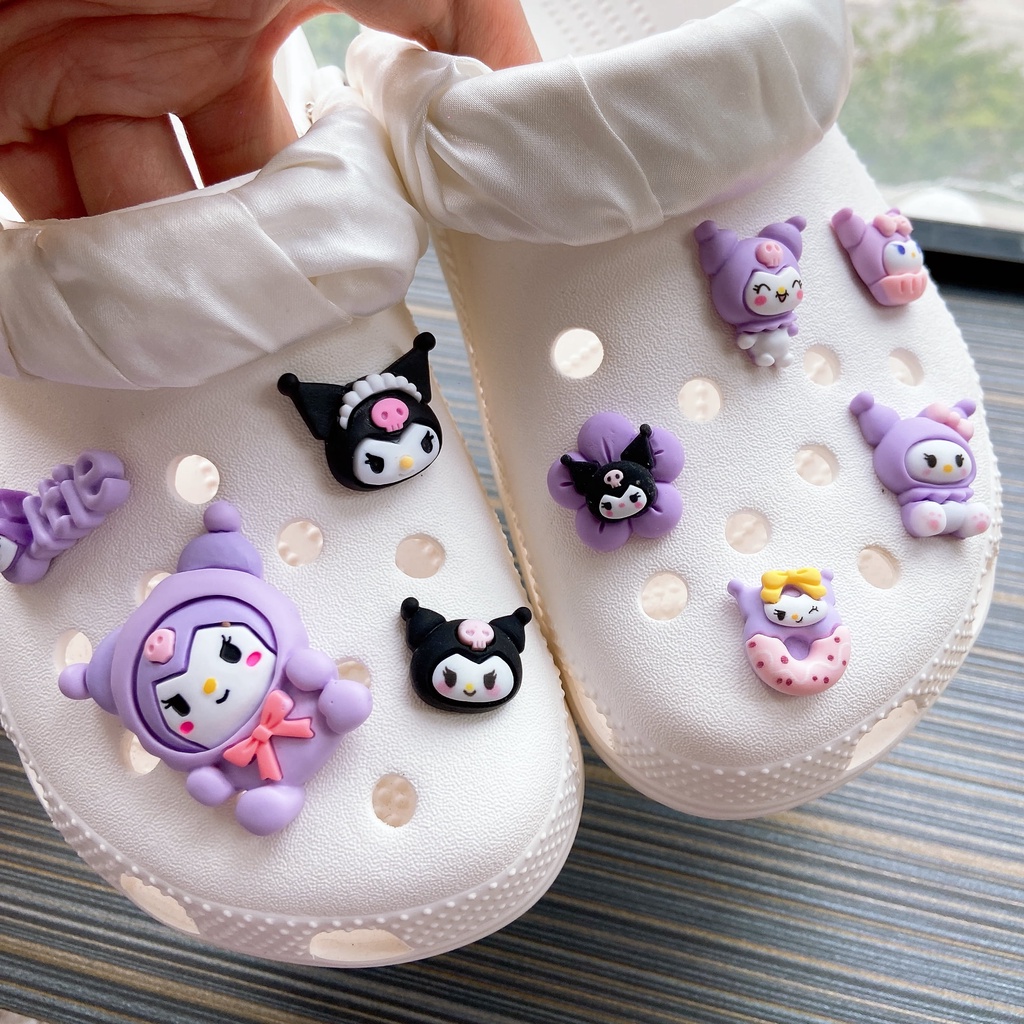 @shinydiy 9pcs My Melody Kuromi Crocs Jibbitz Shoes Charm Sandal Aksesoris Sepatu Hias【asesoris wanita｜crocs jibbitz】