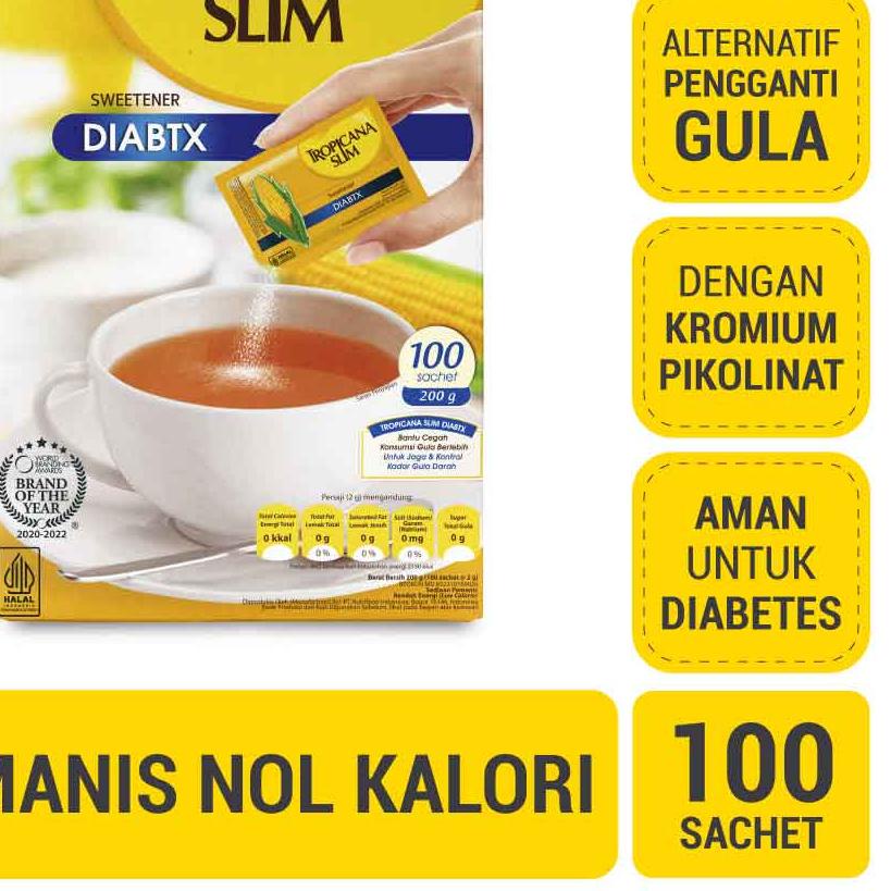 

☃ Tropicana Slim Sweetener Diabtx 100 Sachet - Pemanis untuk i ➩