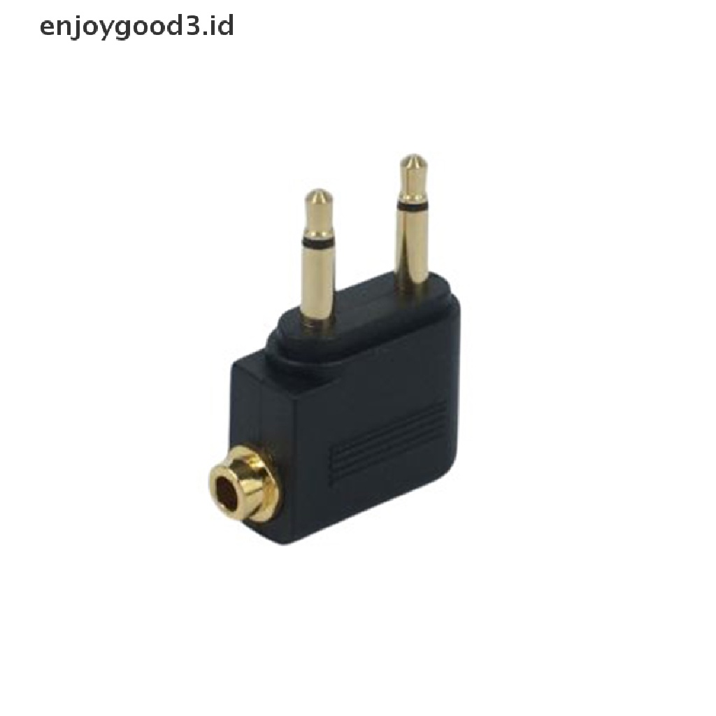 【 Rready Stock 】 Gold Plated 3.5mm Jack Audio Headphone Converter Adapter For Airline Airplane Travel Earphone Mono Audio Converter Travel Jack Plug （ ID ）