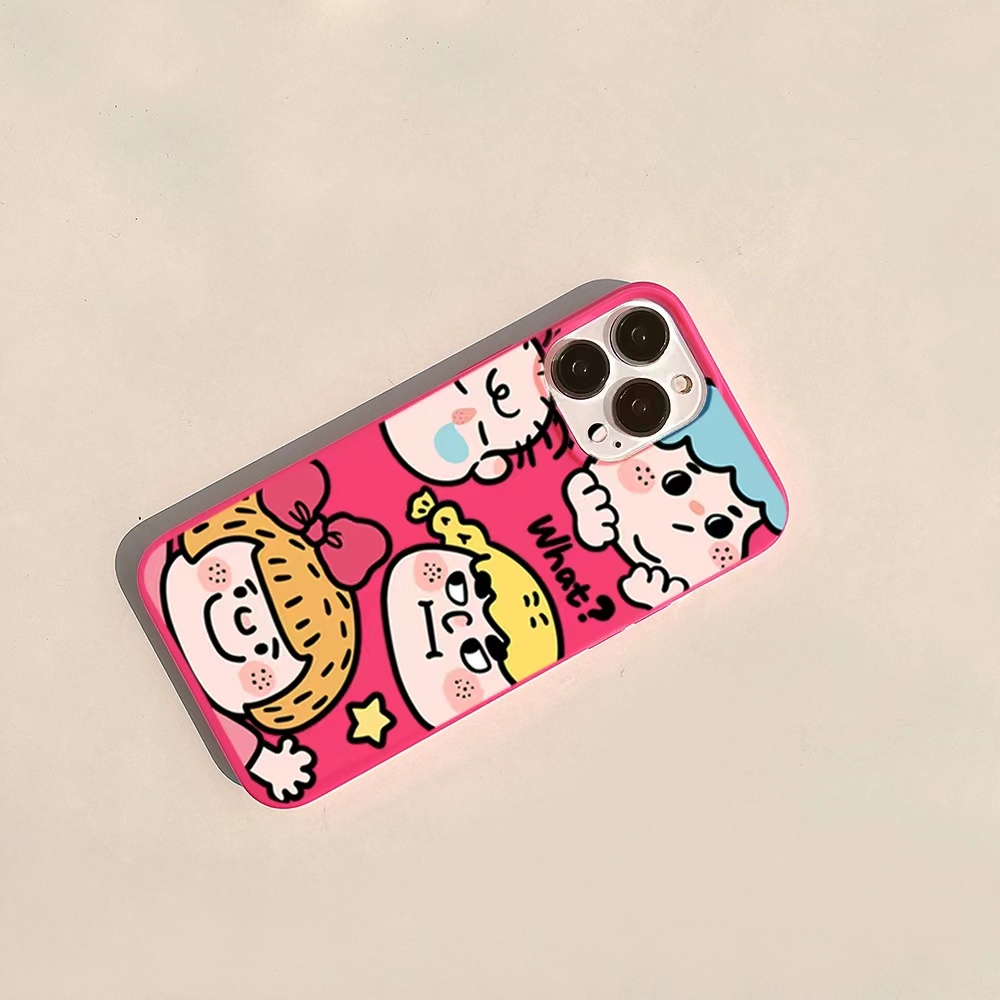 IPHONE Ins Pola Lucu Jelek Cocok Untuk Iphone14 14pro 14plus 13 13mini 13pro 13prm iPhone12 7Plus 8Plus Xr XS 13 12mini Pro Max Empat Sudut Casing Ponsel Tahan Guncangan