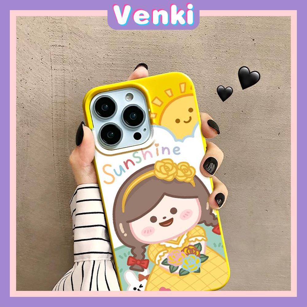 iPhone Case Soft TPU Glossy Yellow Candy Case Cute Sunshine Girl Camera Protection Shockproof For iPhone 14 13 12 11 Pro Max 7 8 Plus X XR