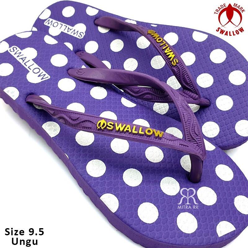 Sandal Jepit Swallow Polkadot Warna Sendal Karet Asli Wanita