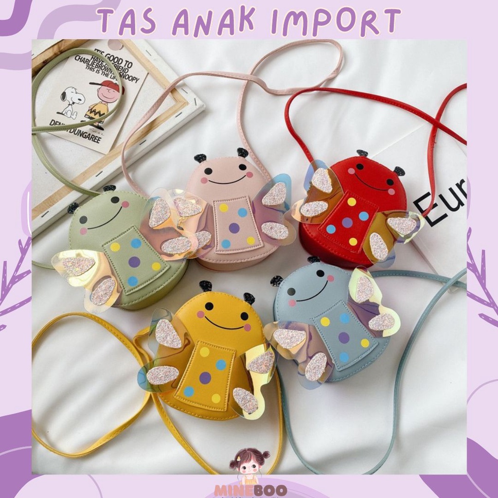 mineboo - TAS BUTTERFLIES tas selempang anak import resleting bag