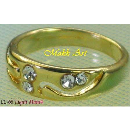 cincin Cor imitasi  CC-65A/S ,cincin liquid mata 4 kuning dan suasa lusinan