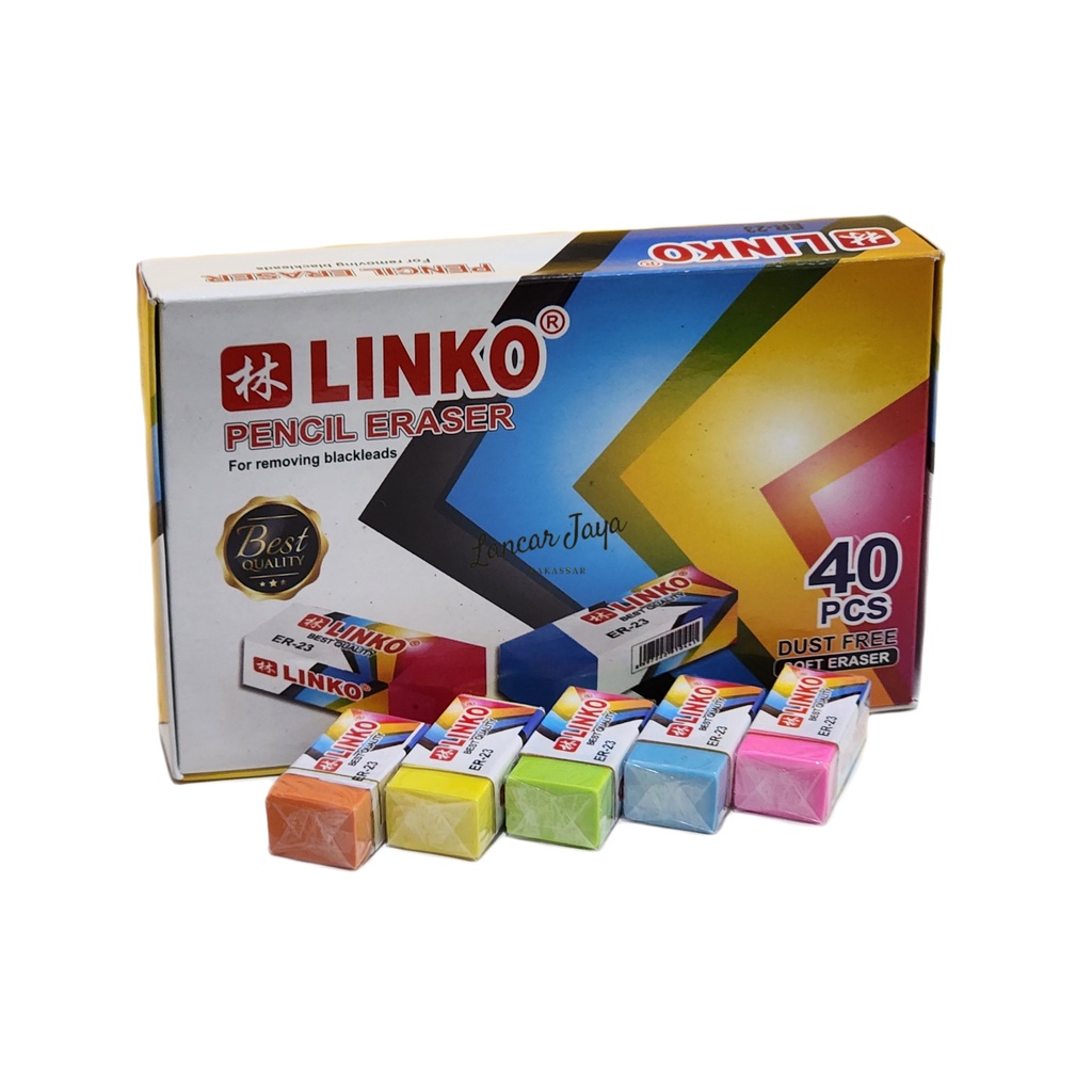 

1 BOX/ 40 PCS Penghapus Linko ER-23 Warna Eraser