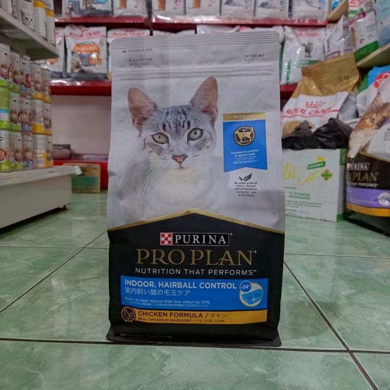 Proplan Cat Indoor Hairball Control Chicken formula Freshpack 1,5kg - makanan kucing dewasa