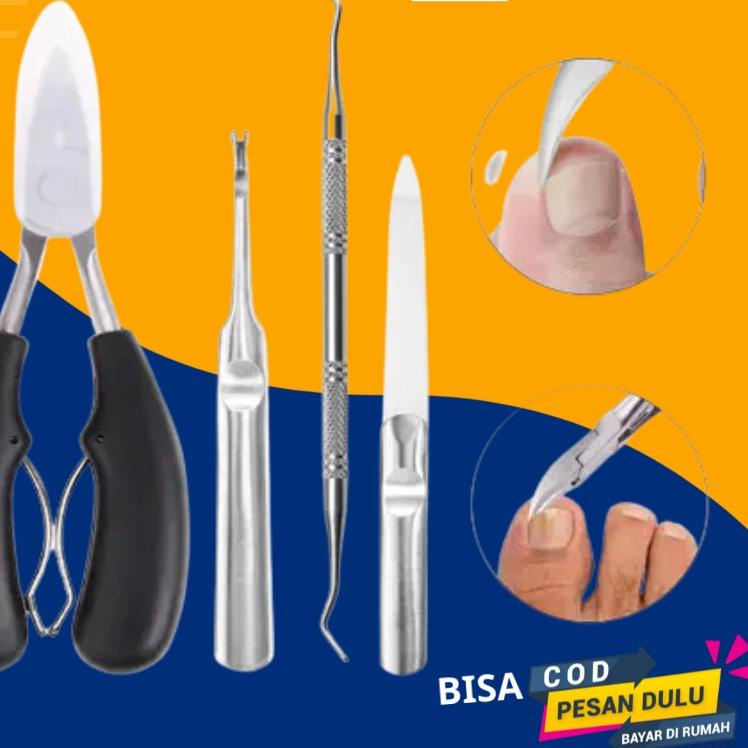 ✺ Kumplit Gunting Pemotong Kuku Jempol Kaki Miring Anti Cantengan Set / Alat Potong Kuku cantengan 4