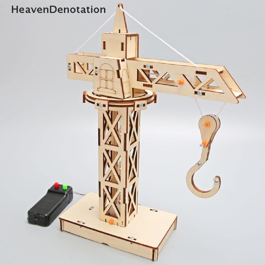 [HeavenDenotation] Remote Control Tower Crane Lifg Crane Model Diy Mainan Percobaan Sains HDV
