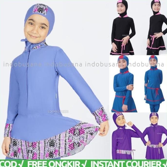 Baju Renang Anak Perempuan Muslim Usia SD Baju Renang Muslimah EDORA