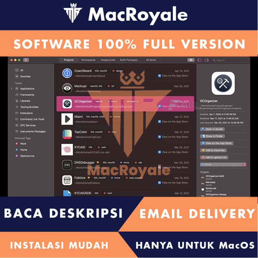 [MacOS] XCOrganizer Full Version Lifetime Full Garansi
