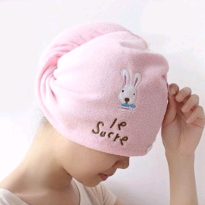 RABBIT 387 Handuk Keramas Rambut Turban Magic Head Towel Fast Dry Hair