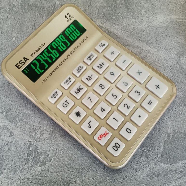 

L93 Kalkulator Layar Lcd Led Calculator Besar Esa 8887Lcs Original 12Digit TERBARU ㄶ