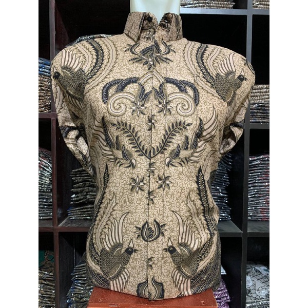 Atasan Kemeja Batik ARTONESIA Motif IRONMEN COKLAT M L XL XXL LENGAN PANJANG