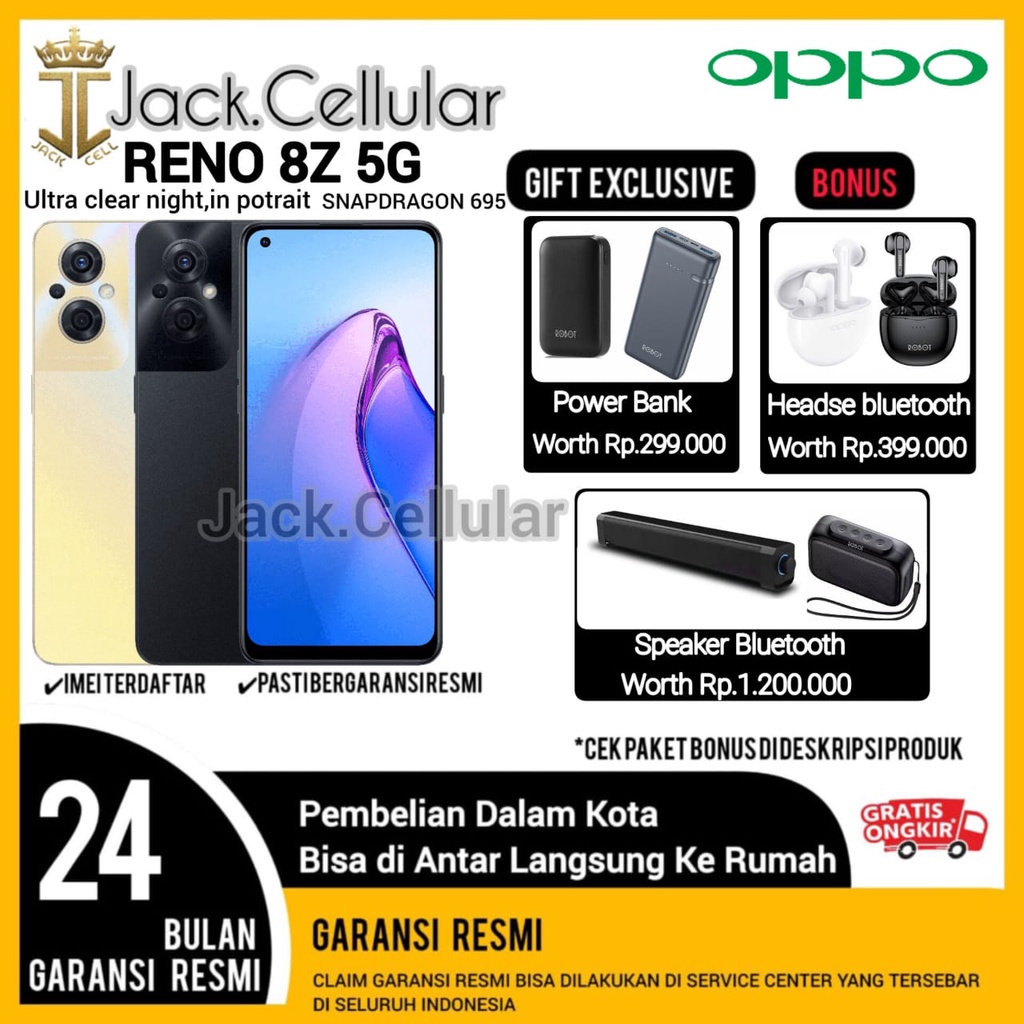 OPPO RENO 8 Z 5G | RENO 8 4G 13/256GB ( 8GB + 5GB EXTENDED RAM ) RENO8 GARANSI RESMI OPPO