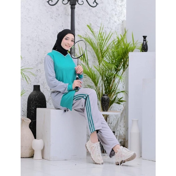 Seragam Terbaru Baju olahraga senam muslimah / Stelan olahraga muslimah model kantong terbaru