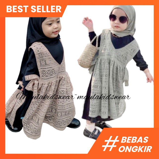 Gamis Bayi Perempuan Newborn 0-2 Tahun Vest BRUKAT Anak Rompi Katun Spandek jersey mocca