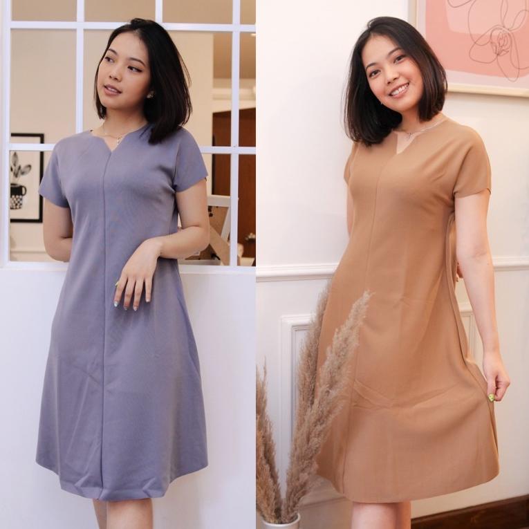 TERBARU Felicia Dress - Dress Simple / Big size Dress / Bigsize / Dress Jumbo / Setelan Wanita / Dre