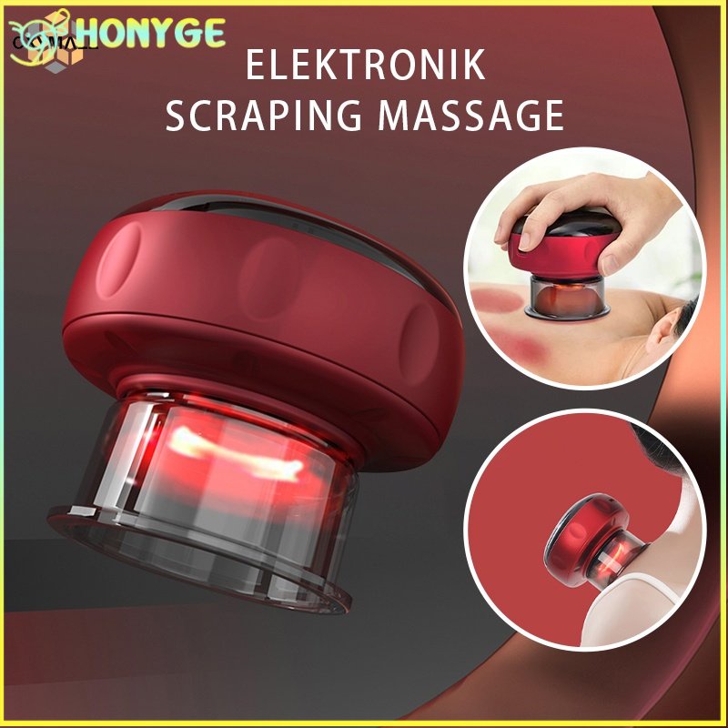 Electric Vacuum Cupping Massage Alat Kerik Elektrik Massager Alat kerok Badan Kerokan Terapi Bekam  Body Cups Anti-Cellulite Therapy Massager for Electric Guasha Scraping Fat Burning Slimming