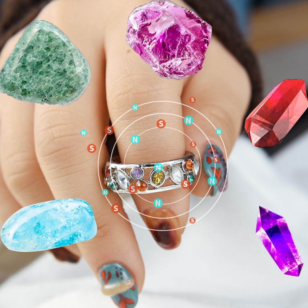 Fashion Perhiasan Bertatahkan Zirkon Wanita Indah Hadiah Wanita Elegan Pernikahan Pasangan Cincin Pesta Cincin Geometris Warna-Warni Batu Permata Jari Cincin