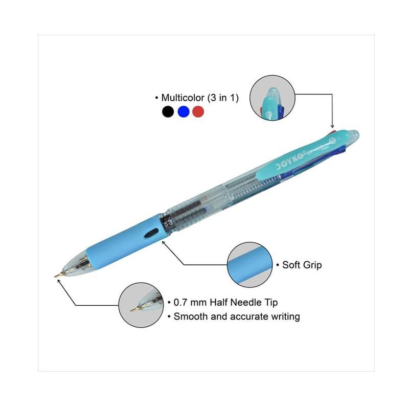 

Terlaris ✨ -Pulpen Trico 3 Warna Joyko [BP-199/12 pcs] / Ballpoint Pena Pen 3 Colour [0.7 mm/1 Pack]- 2.2.23