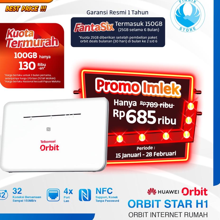 Best TerlarisModem Router Telkomsel Orbit Star H1 Huawei B311 / B311B Free 150GB©