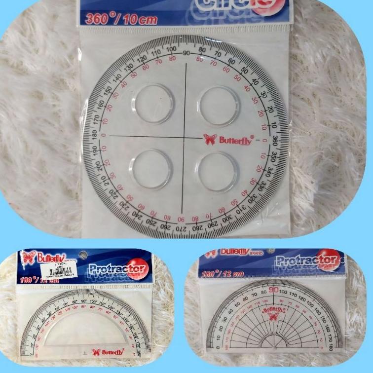 

E31 Penggaris Busur 180° 12cm Lubang/12cm Penuh/360° Penuh BARU SPESIAL ⇝