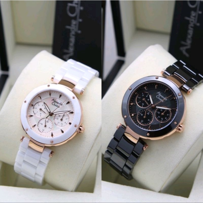 ORIGINAL JAM TANGAN WANITA ALEXANDRE CHRISTIE AC 2807 / AC2807 / 2807 GARANSI RESMI 1 TAHUN,,KERAMIK