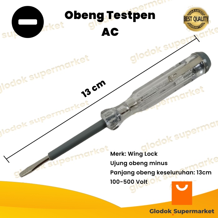 Obeng Testpen AC WL808 Tespen 100-500 Volt Panjang 13cm