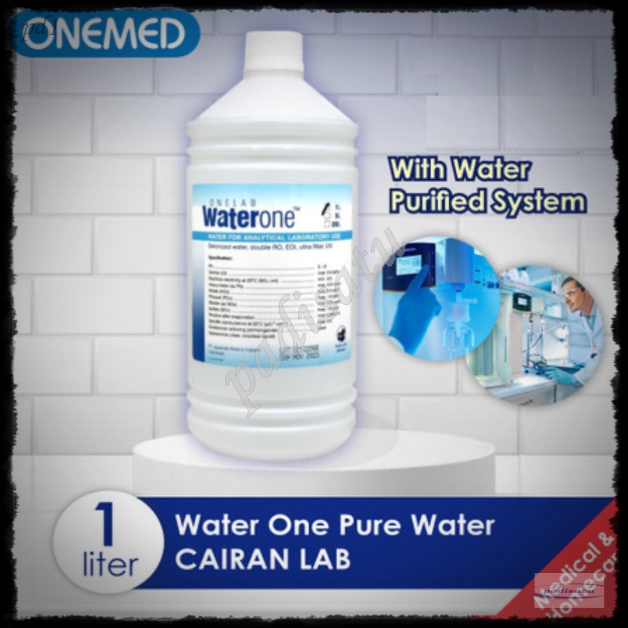 Waterone Aquadest Aqubidest Purified Water Onemed 1 liter
