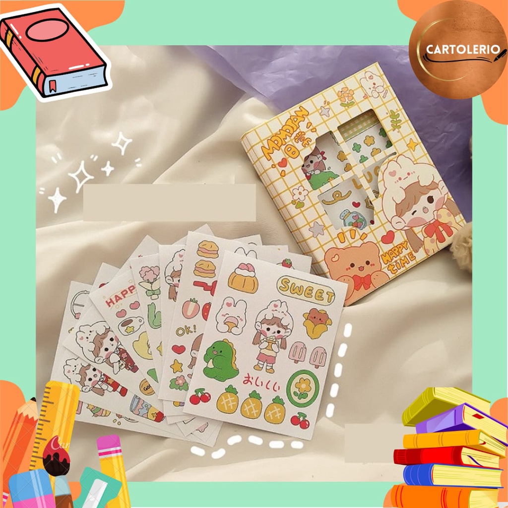 

50 Lembar Stiker Kertas DIY Cute character SE0001