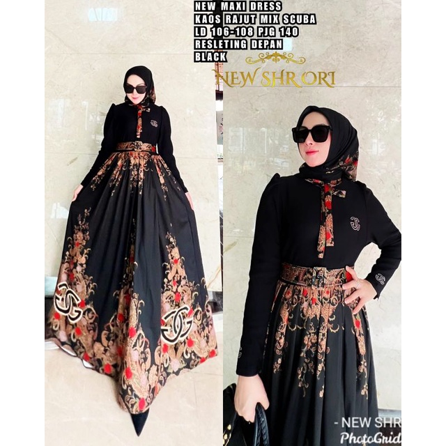 maxi dres kaos rajut scuba shr