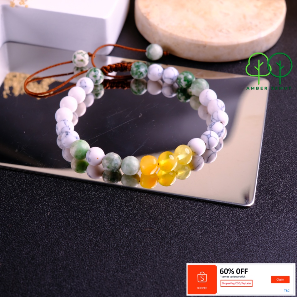 Gelang Amber Baltic X Gemstone Gelang Kesehatan by Amber Semut