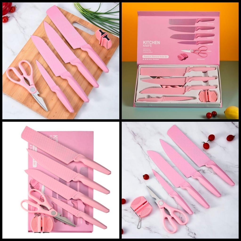

Pisau Diamond Pink Set 6 in 1 / Pisau Sultan Mewah