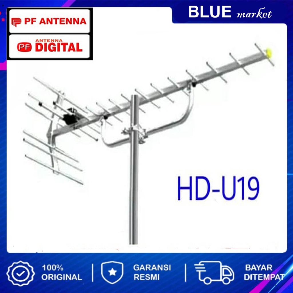 Antena TV PF HD-U19 - Digital / Analog Very High Gain Antena / Antena PF Digital HD-U19 Anten Cocok Untuk STB/Set Top Box