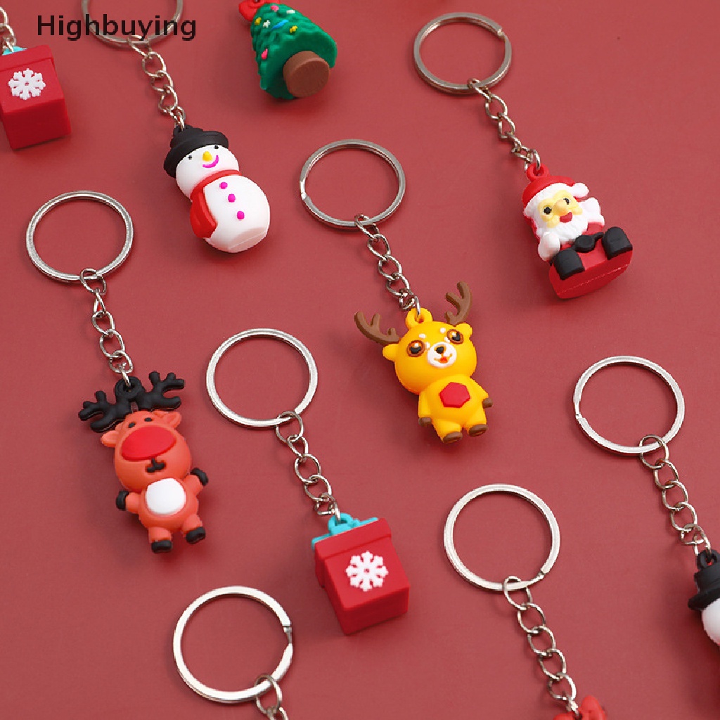 Hbid Baru Gantungan Kunci Kreatif Liontin Kartun Santa Claus Elk Snowman Keychain 3D Boneka Gantungan Kunci Tahun Baru Dekorasi Fashion Xmas Key Ring Glory