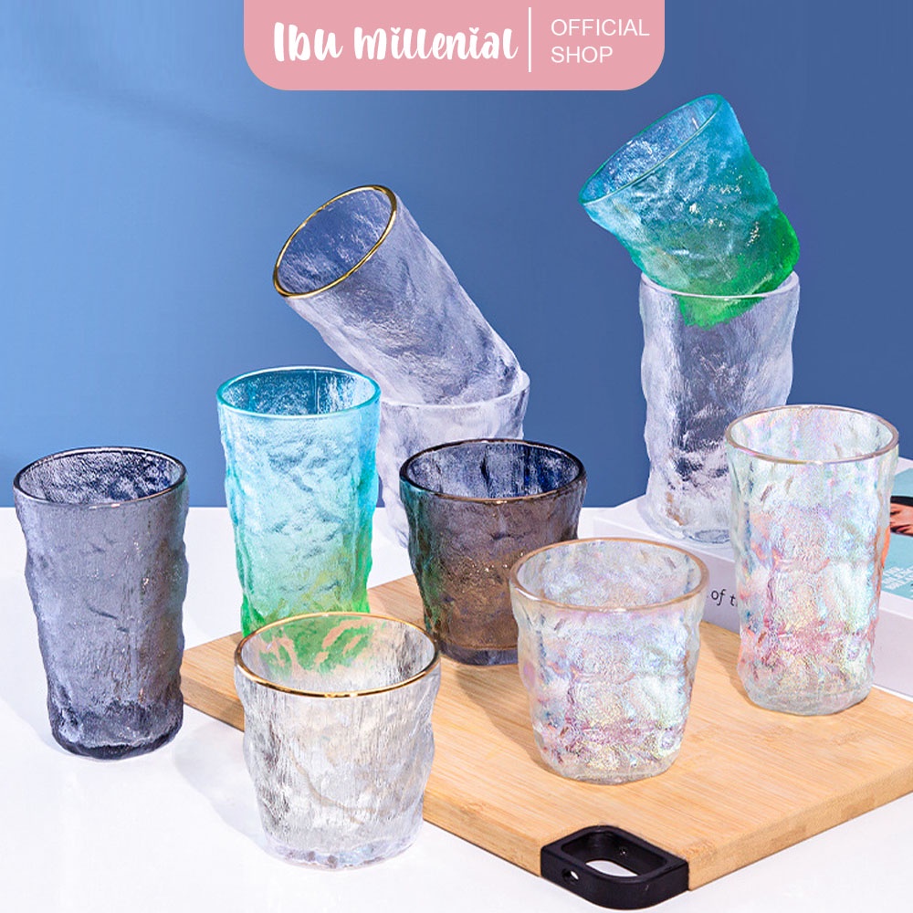 IBUMILLENIAL Gelas Minum Gelas Kaca Gelas  Cantik Cangkir Kaca