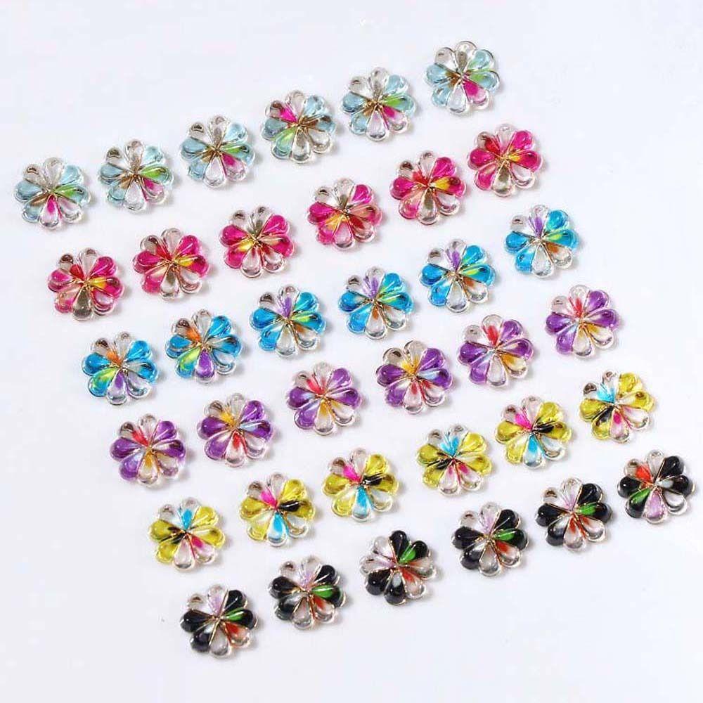 Agustina Clover Hiasan Kuku Wanita Korea Nail Art Perhiasan Gradien Clover Nail Art Rantai Hiasan Kuku