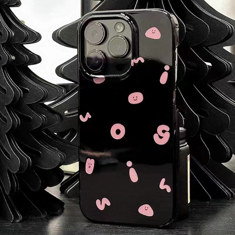 IPHONE Ins Pola Huruf Cocok Untuk Iphone14 14pro 14plus 13 13mini 13pro 13prm iPhone12 7Plus 8Plus Xr XS 13 12mini Pro Max Empat Sudut Casing Ponsel Tahan Guncangan