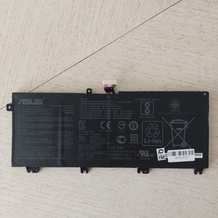 Baterai Laptop Asus ROG GL503 GL503V GL503VD GL503VM GL503VS B41N1711 Original