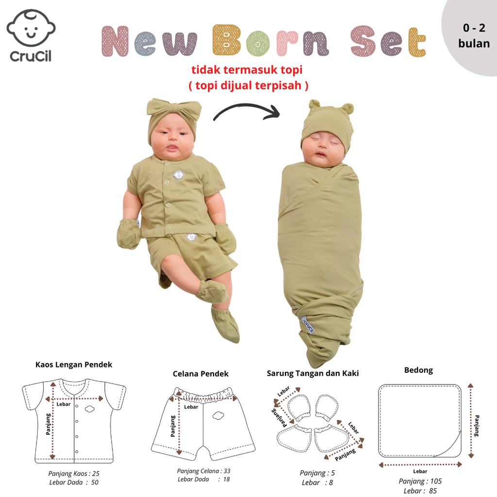 CruCil Factory Baju Bayi Komplit Bedong