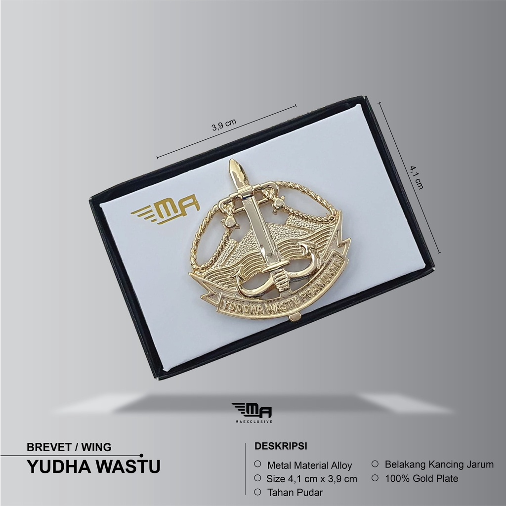 WING YUDHAWASTU PDH BRIVET BREVET PIN YUDHAWASTU POLOS AKRILIK MIKA MERAH PIN