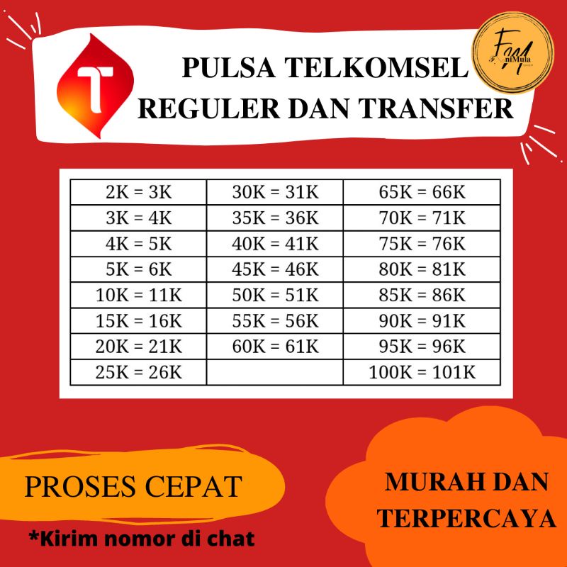 PULSA TELKOMSEL MURAH TRANSFER DAN REGULER | SIMPATI | AS | LOOP || 25K - 100K