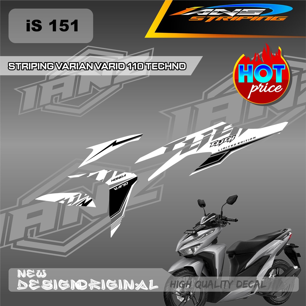 TERBARU STIKER DECAL HONDA VARIO TECHNO 110 / STRIPING VARIO TECHNO / VARIASI STIKER BODY VARIO 2009-2013 / DECAL KERETA VARIO LAMA IS151