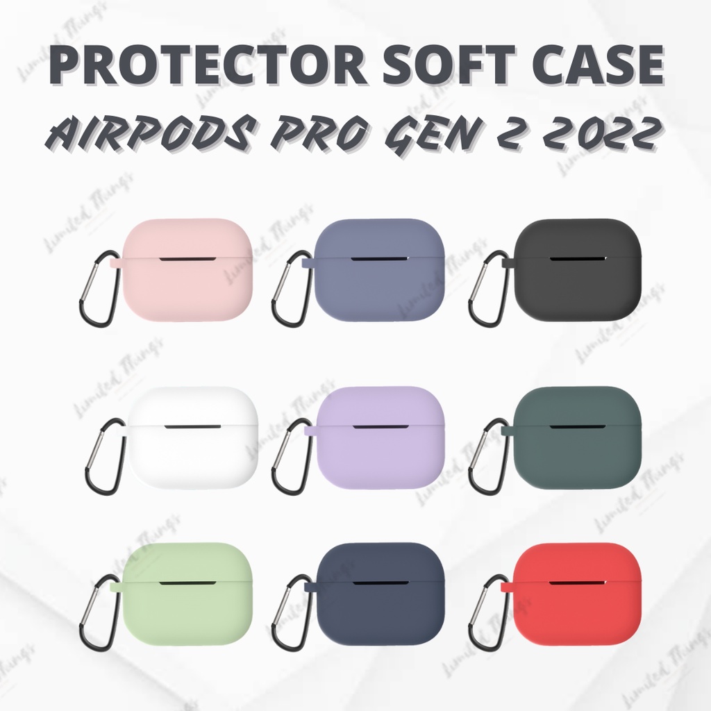 PREMIUM SOFT CASE Airpods Pro Gen 2 Pro 2 2022 Pro Polos Plain Simple Warna FREE METAL HOOK